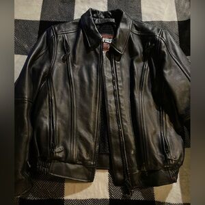 Women’s leather motorcycle jacket